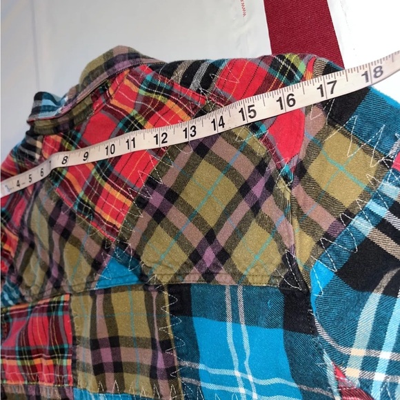 SOFT SURROUNDINGS Highland PATCHWORK PLAID women FLANNEL NIGHT shirt Large 29784 - Picture 15 of 16
